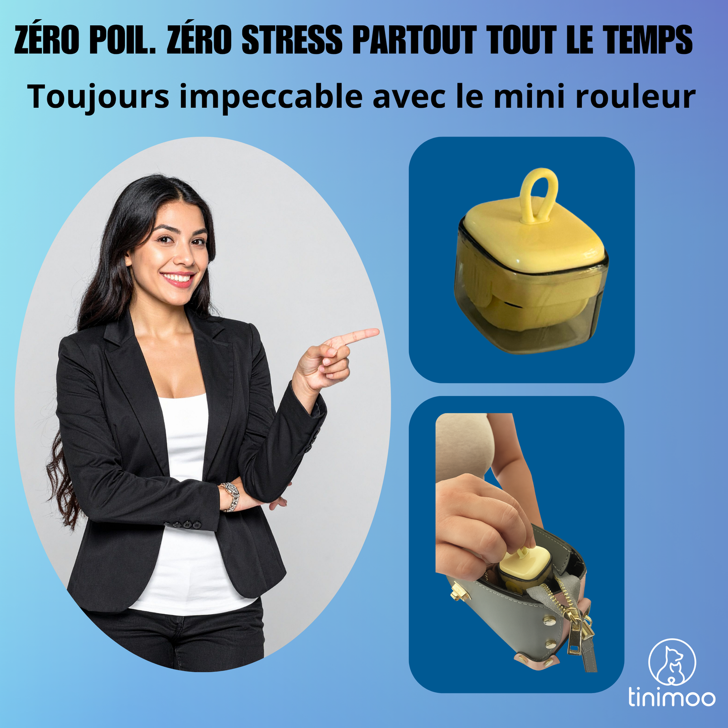 Brosse Anti Poils Animaux réutilisable + Mini Rouleau Offert
